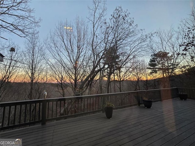 view of deck at dusk