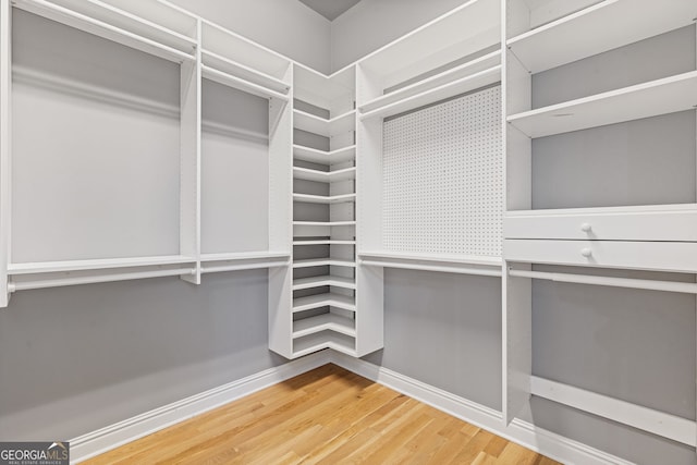 spacious closet with wood-type flooring