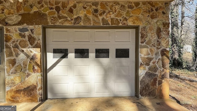 view of garage