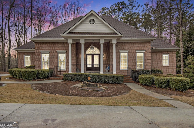 view of front of house with french doors