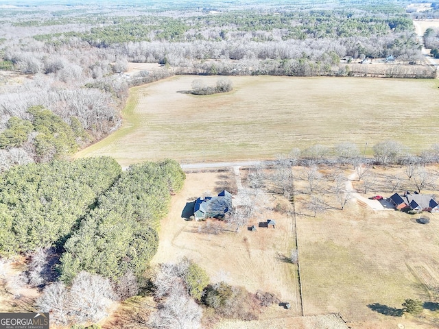 drone / aerial view featuring a rural view