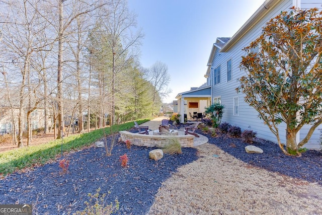 view of yard with a patio area