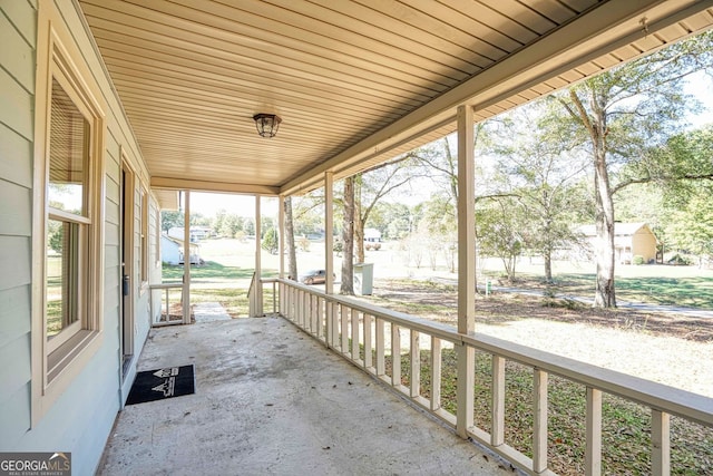 view of patio featuring covered porch