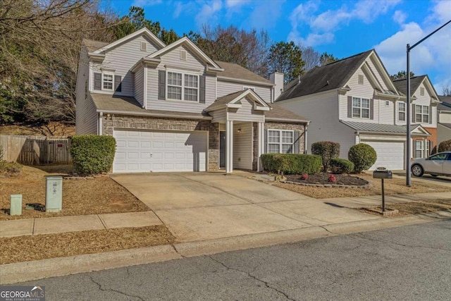 front of property featuring a garage