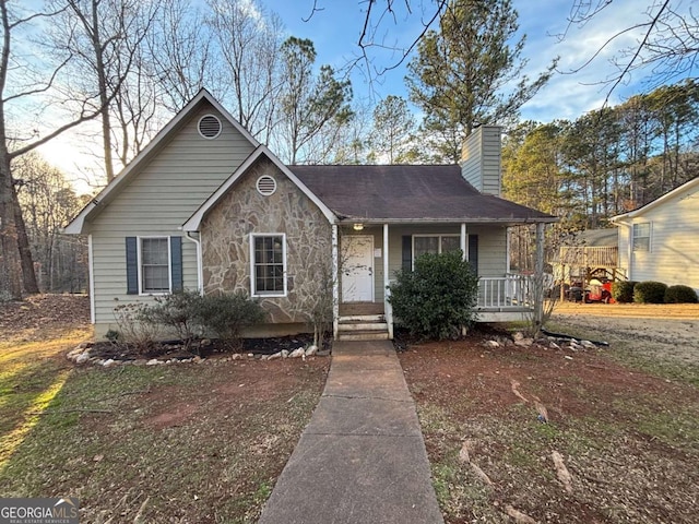 view of front of property with covered porch