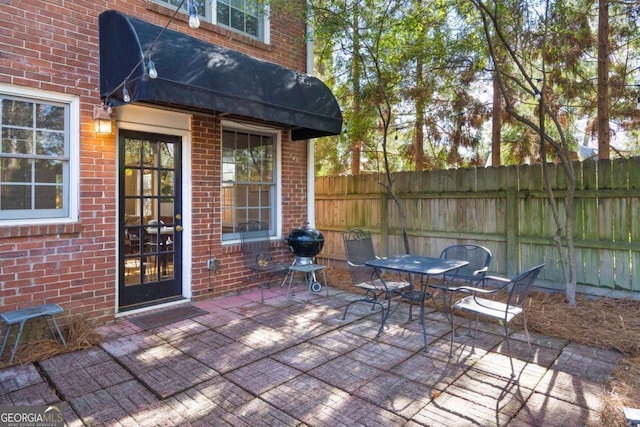 view of patio featuring area for grilling