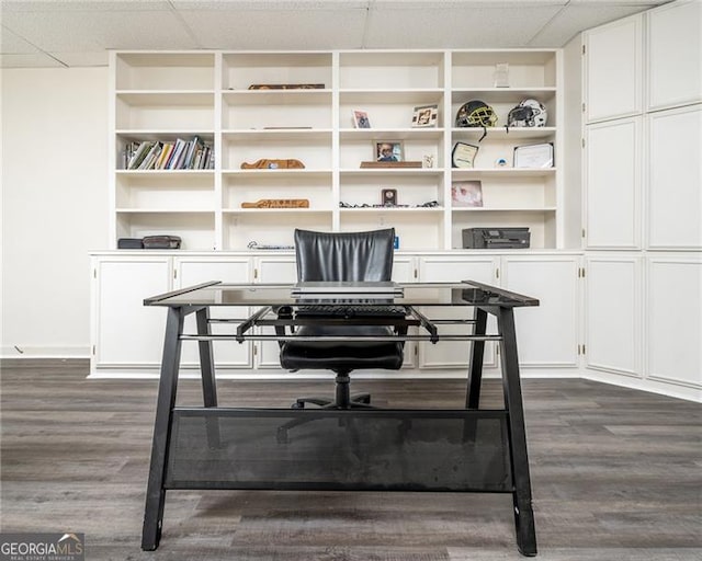 office featuring dark hardwood / wood-style flooring