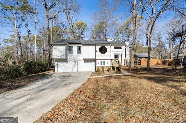 split foyer home with a garage