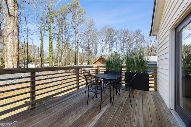 view of wooden deck