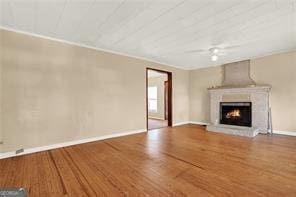 unfurnished living room with hardwood / wood-style flooring