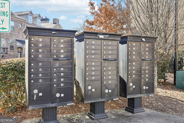 surrounding community with mail boxes