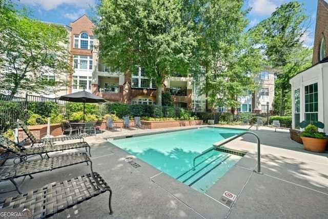 view of pool with a patio area