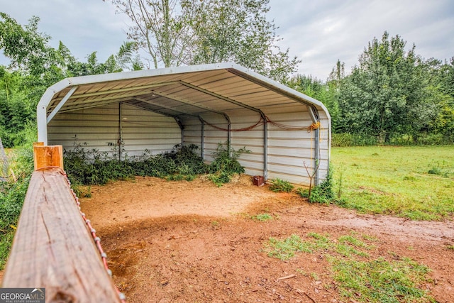 view of parking featuring a carport