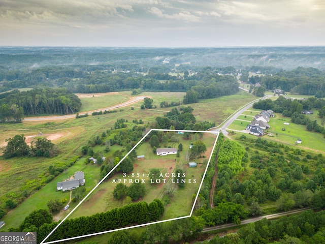 bird's eye view featuring a rural view