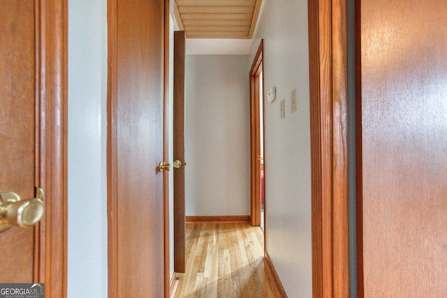 hall featuring light hardwood / wood-style flooring