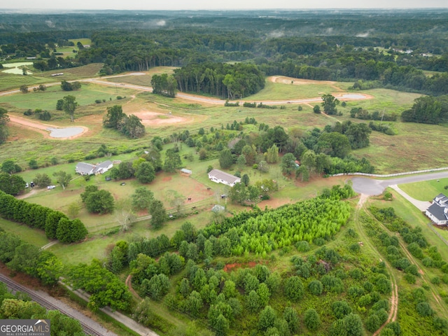 drone / aerial view with a rural view