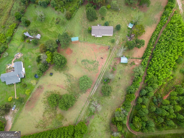 drone / aerial view featuring a rural view