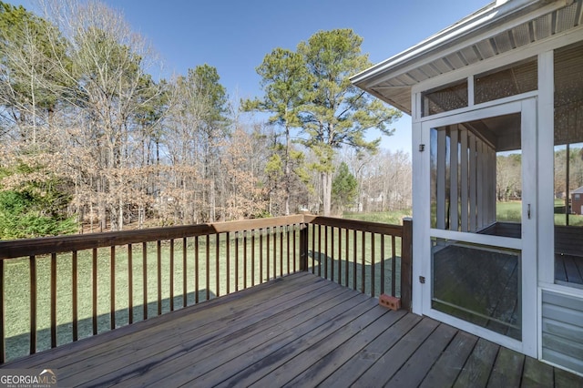deck with a lawn