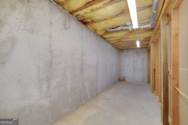 view of unfinished below grade area