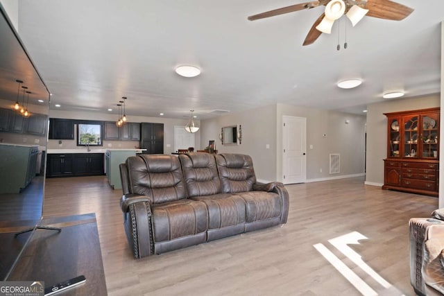 481 Fairview Rd NW, Calhoun, GA 30701 - dining room featuring baseboards, visible vents, recessed lighting, and light wood finished floors
