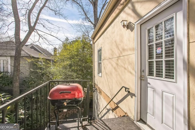 balcony with area for grilling