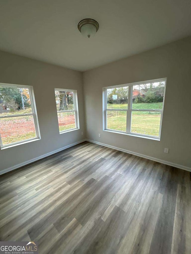 empty room with light wood-type flooring