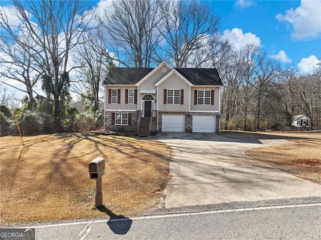 raised ranch with a garage