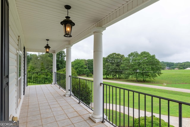 view of patio featuring covered porch