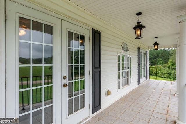 view of patio / terrace featuring french doors