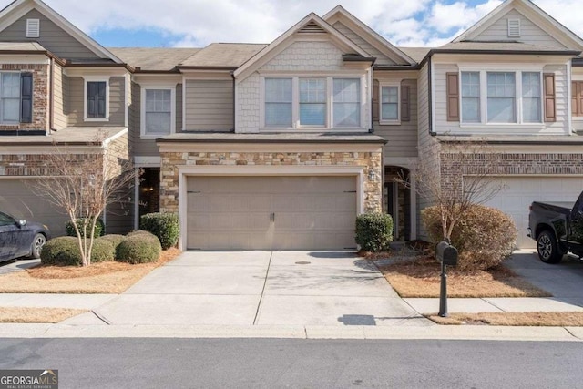 view of property featuring a garage