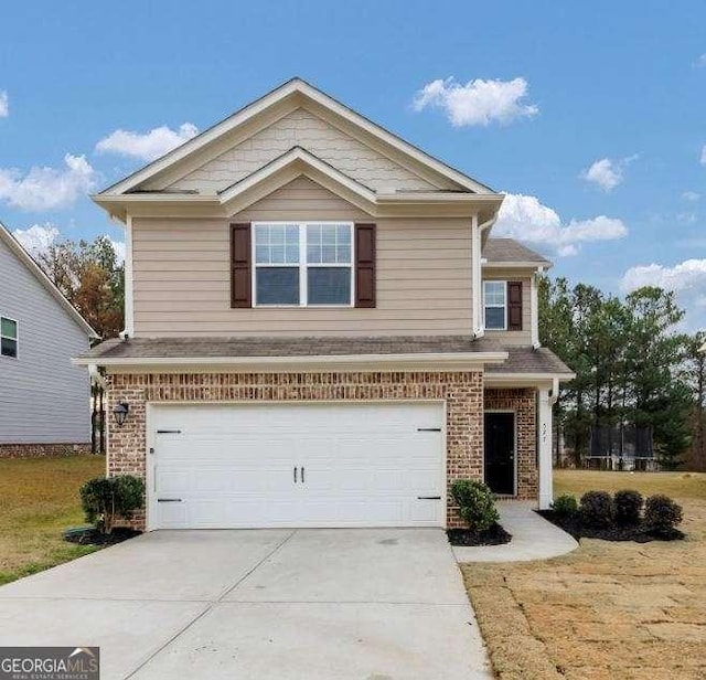 view of front of house with a garage