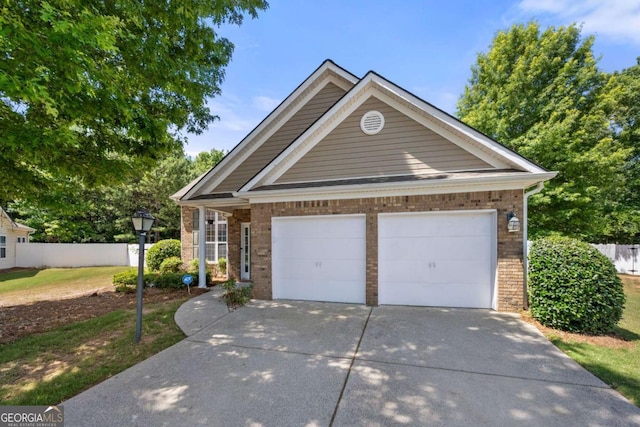 view of front of home with a garage