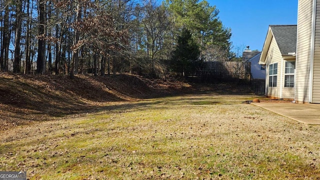 view of yard with a patio area