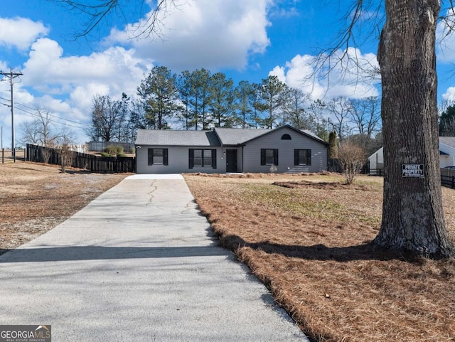 view of ranch-style house