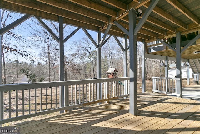 deck with a playground