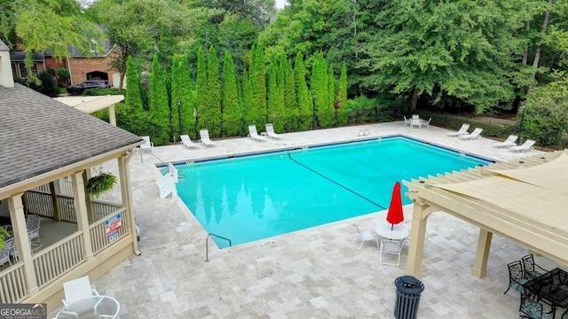 view of pool with a patio