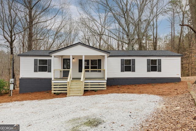 view of front of house featuring covered porch