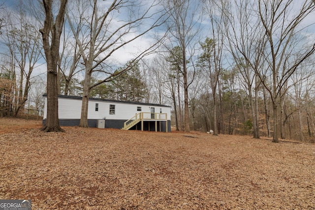 view of yard with a deck