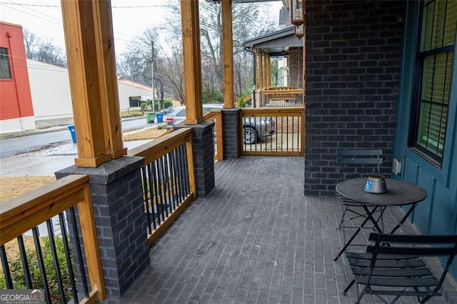 deck with covered porch