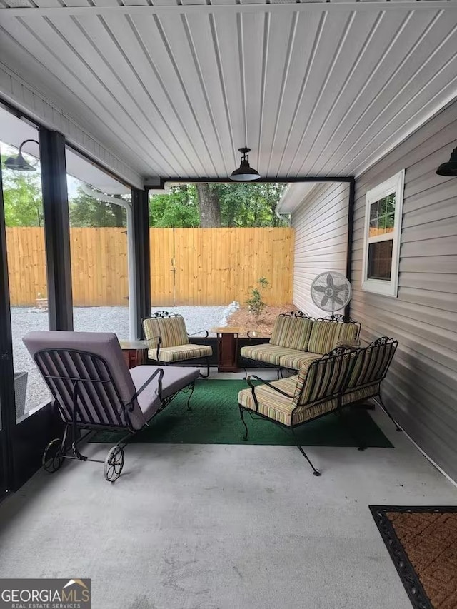 view of patio with an outdoor living space