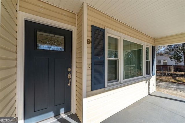 view of doorway to property