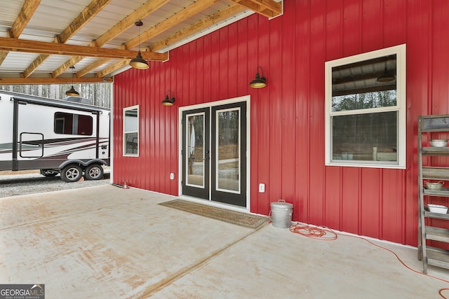 entrance to property with a patio area