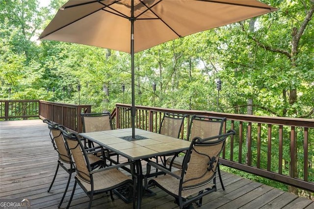 view of wooden deck