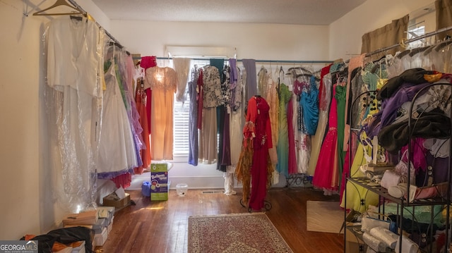 spacious closet with wood-type flooring