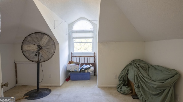 bonus room with vaulted ceiling and carpet