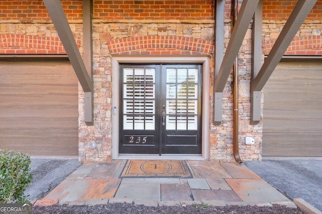 doorway to property with french doors