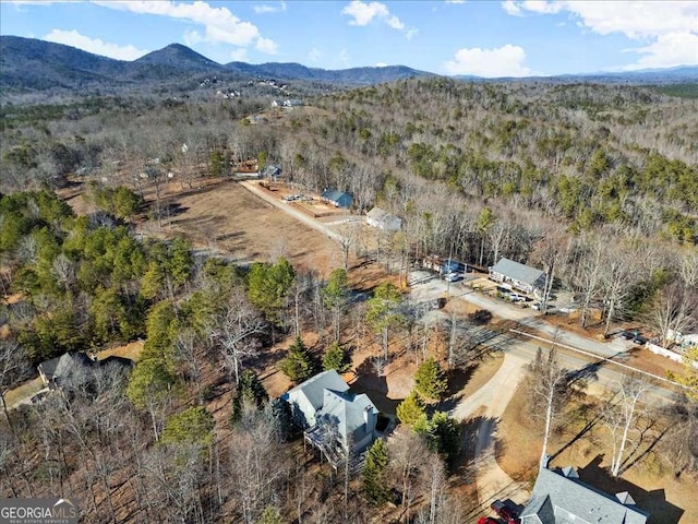 drone / aerial view with a mountain view