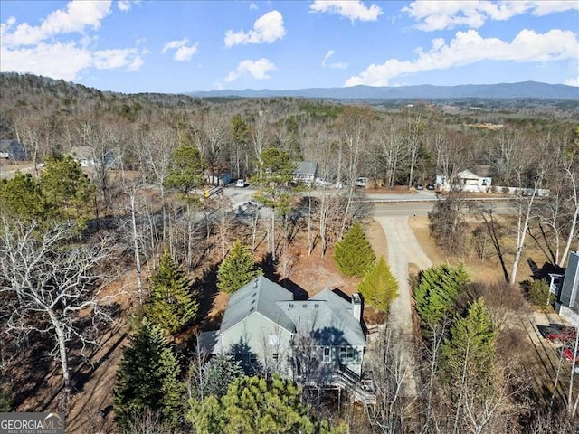 bird's eye view featuring a mountain view