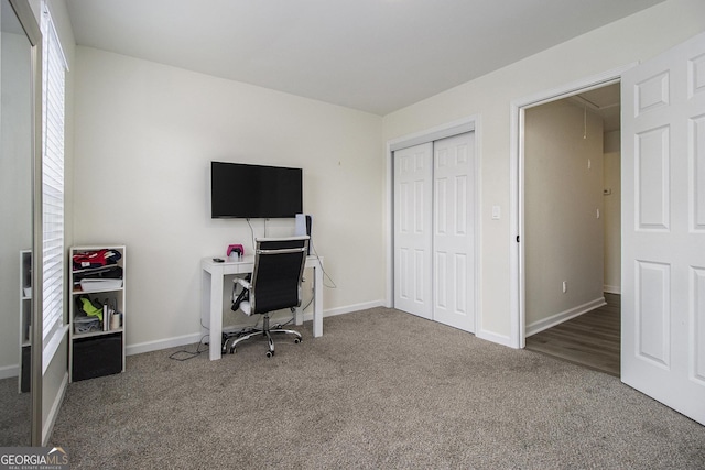 view of carpeted office