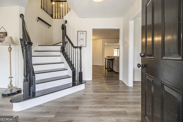 foyer featuring hardwood / wood-style floors